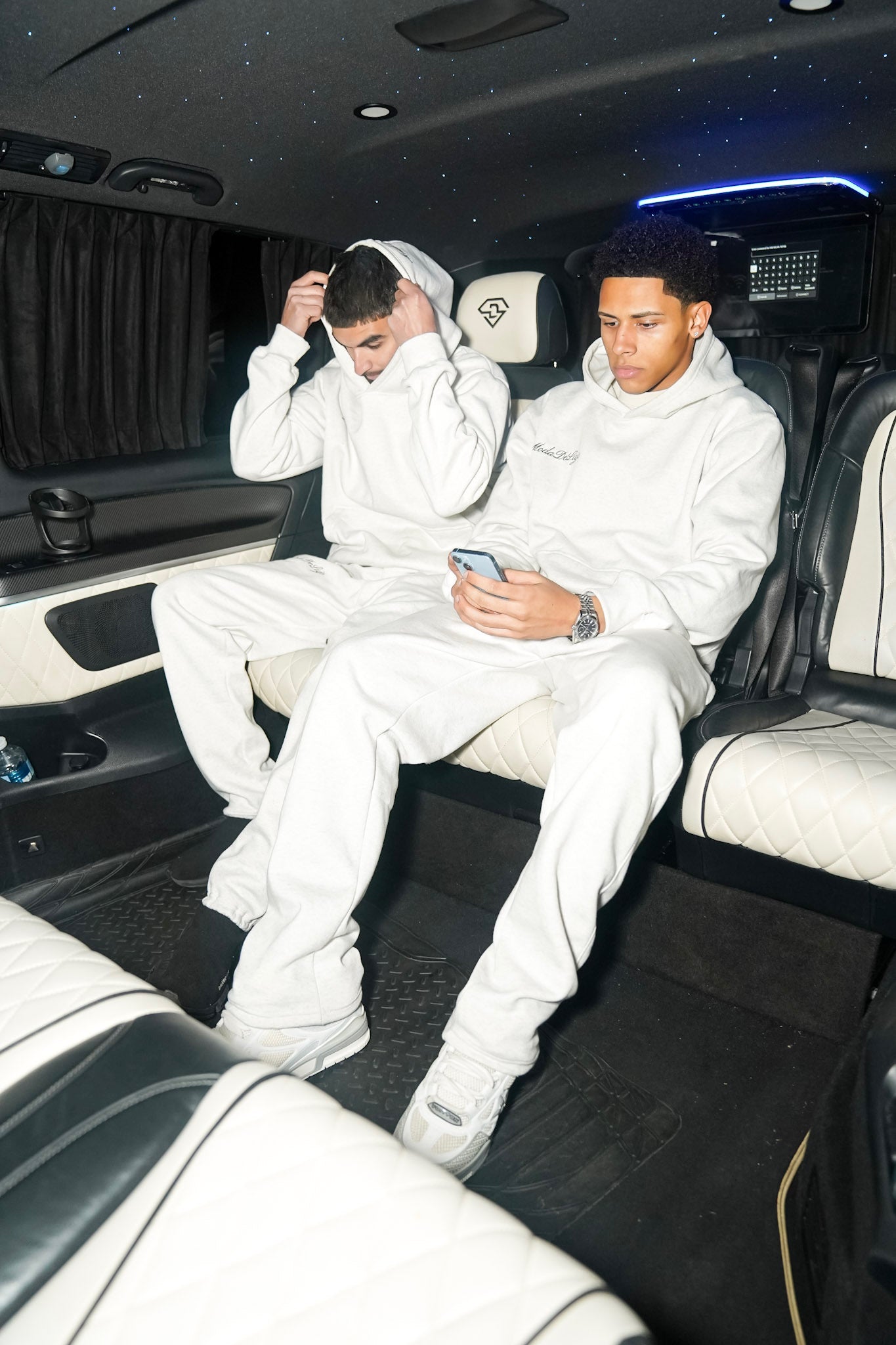 White straight leg pants